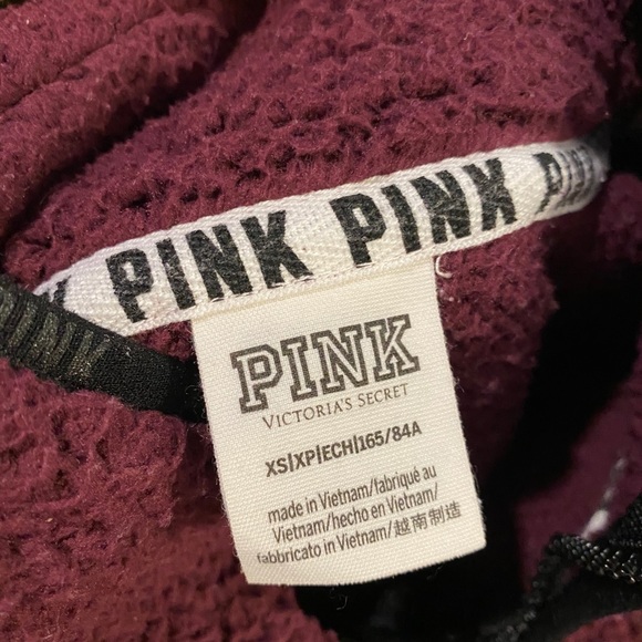 Fuzzy fleece PINK pullover quarter zip - Picture 4 of 4